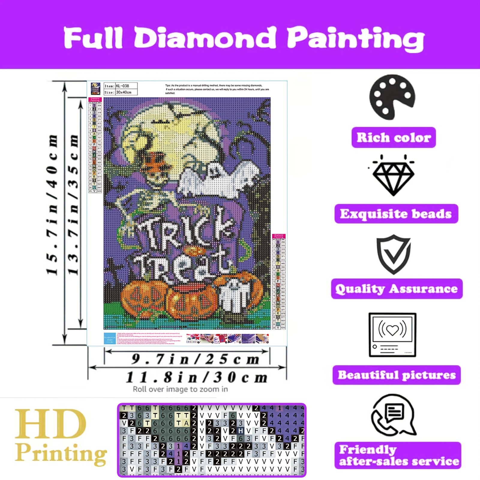 Diamond Art Painting Halloween Moon Gnome Diamond Painting - Temu