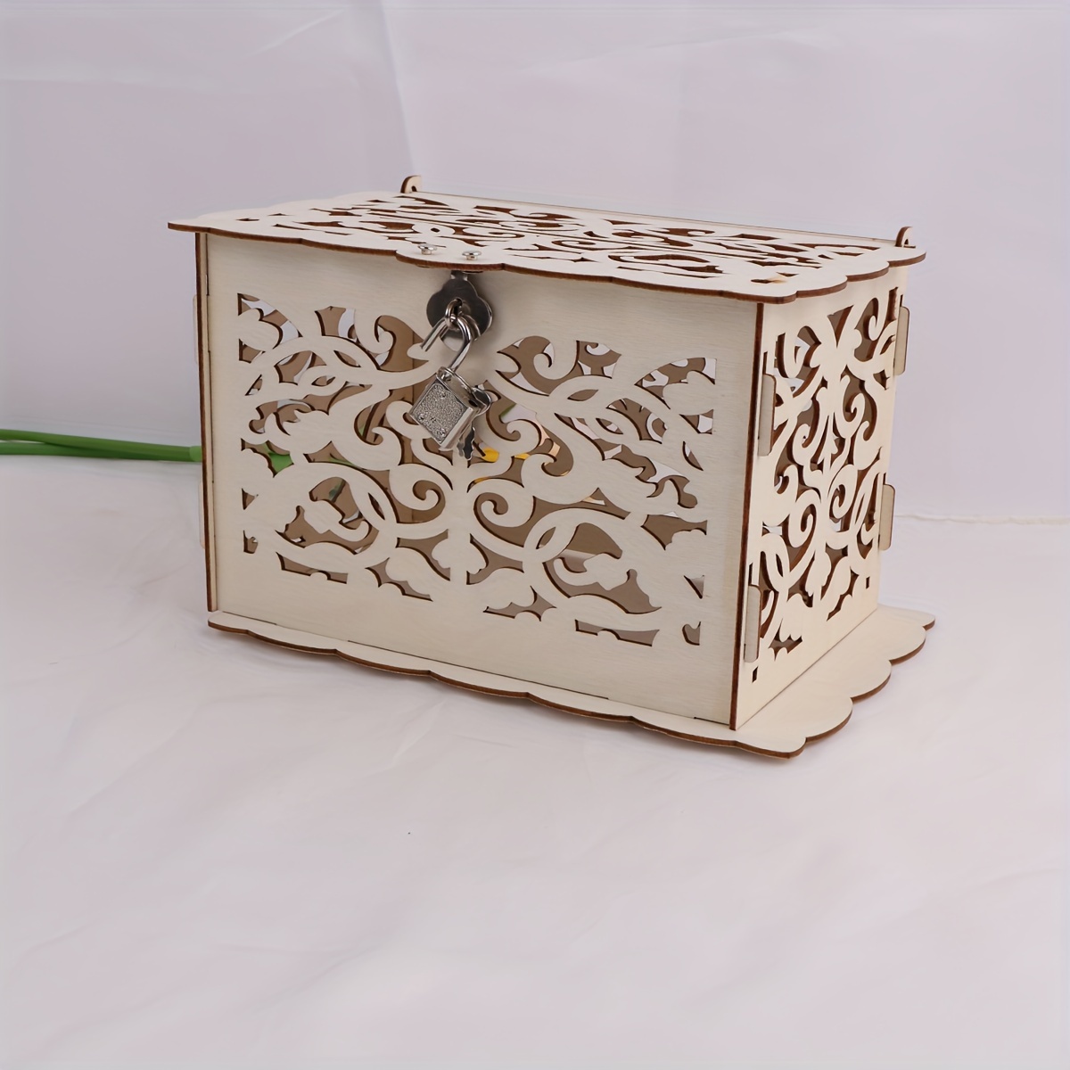 Diy Wooden Gift Card Box Wedding Supplies Hollow Business - Temu