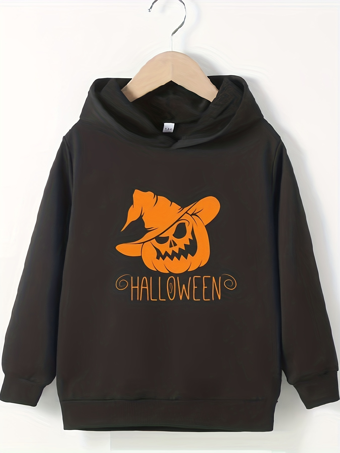 Women's Halloween Hooded Sweater – Spooky Face Print Knit Pullover For Fall 2025, Cozy & Festive