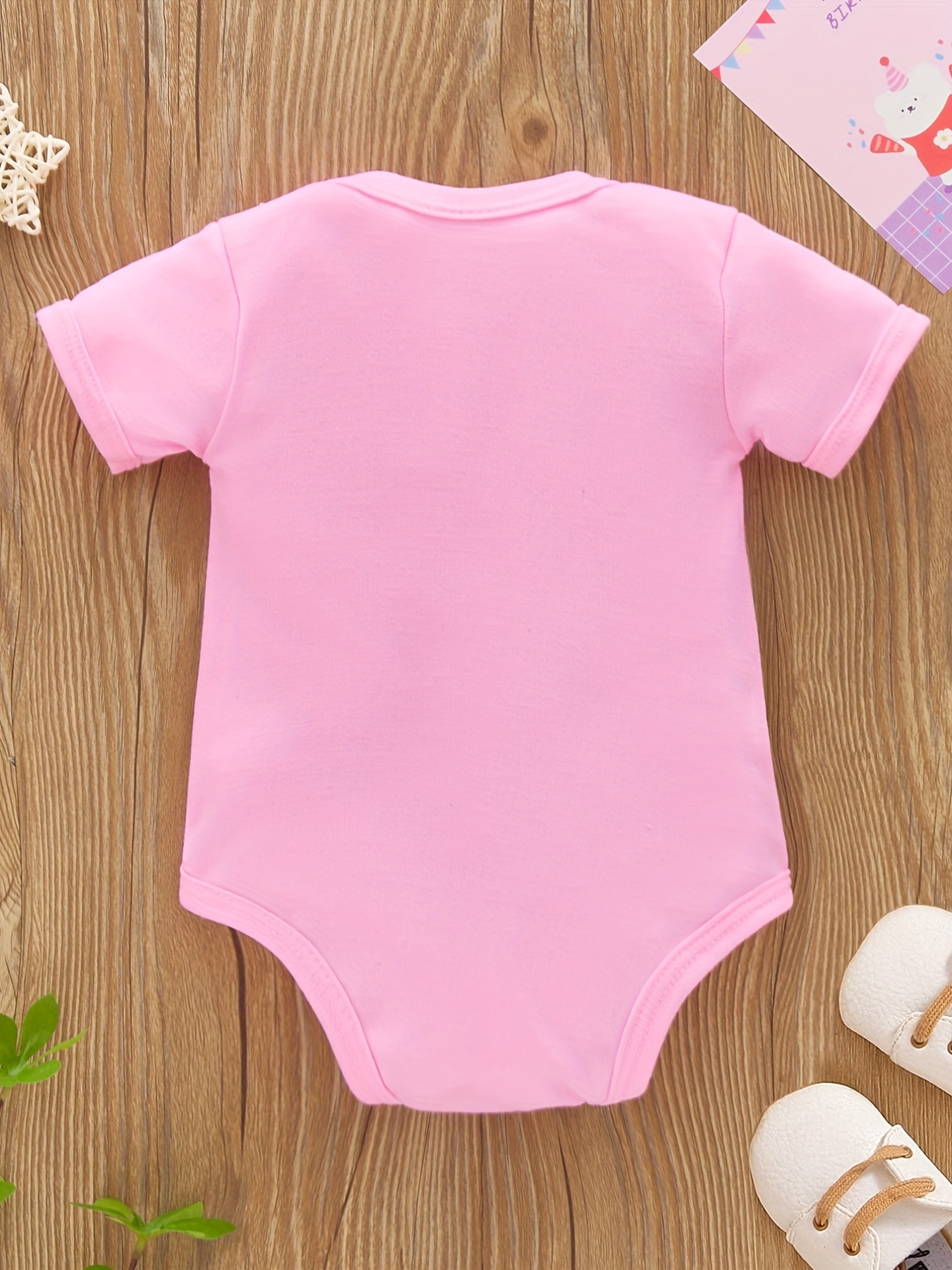 newborn infant short sleeve romper be careful print crew neck bodysuit onesies for baby girls toddler summer clothes details 1