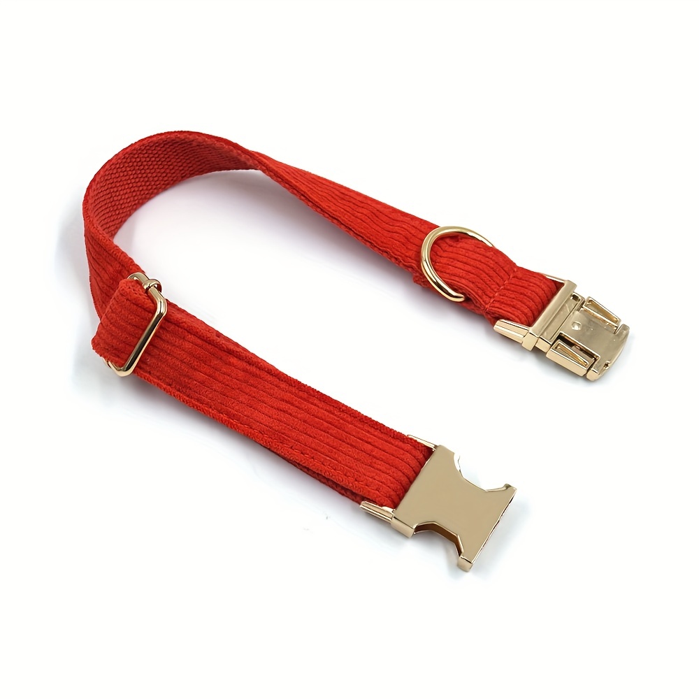 Personalized Corduroy Dog Collar with DIY Engraved Name
