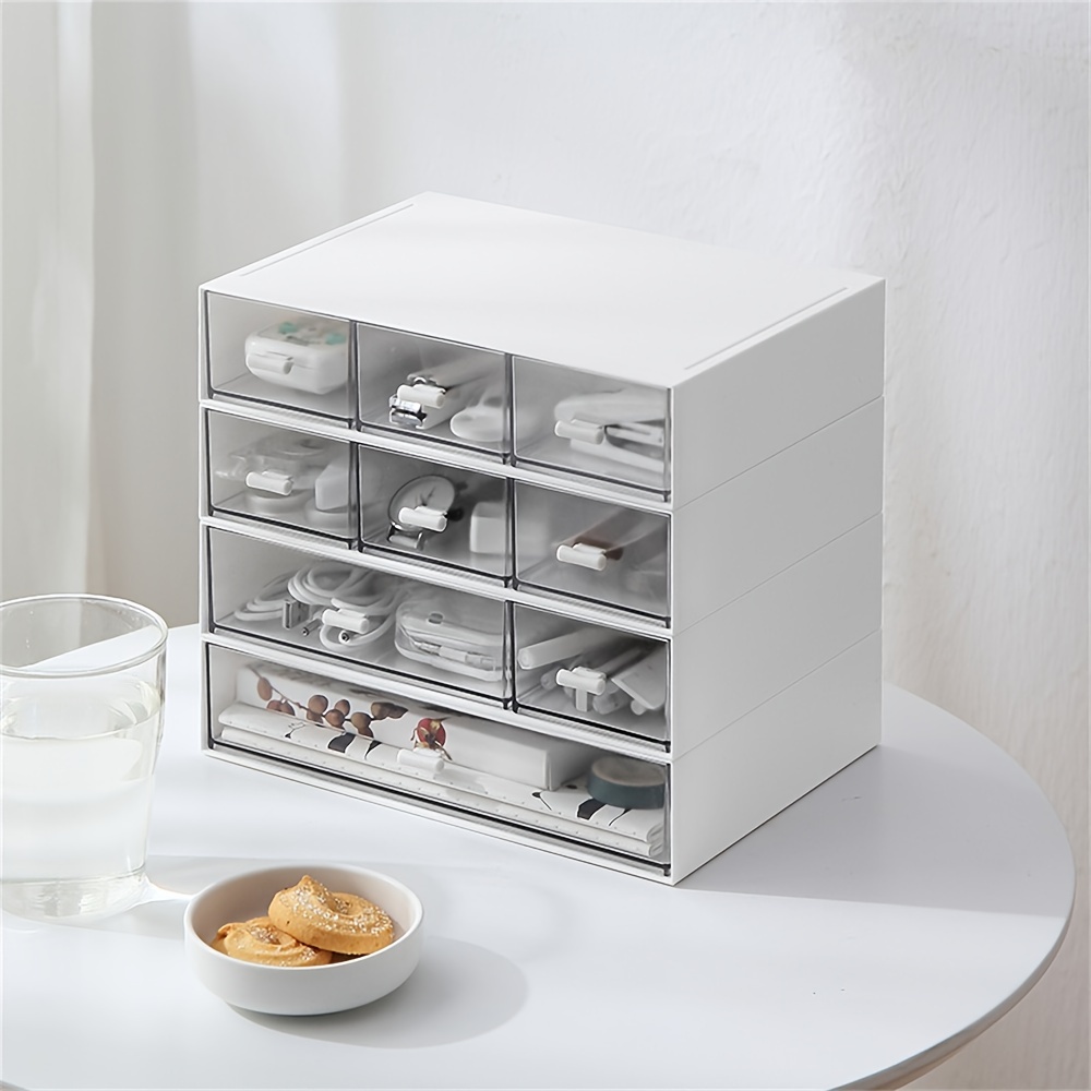 Desk Organizer 1/2/3 Drawers Plastic Makeup Organizer - Temu Canada