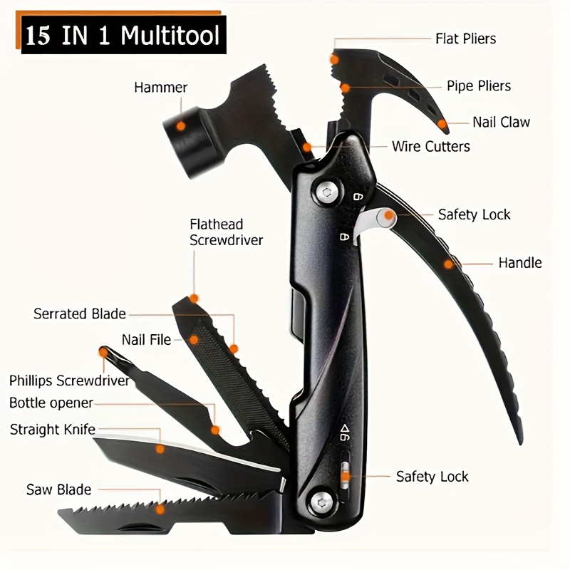 Father's Day Gifts, Hammer Multitool 15 in 1 Birthday Gifts for