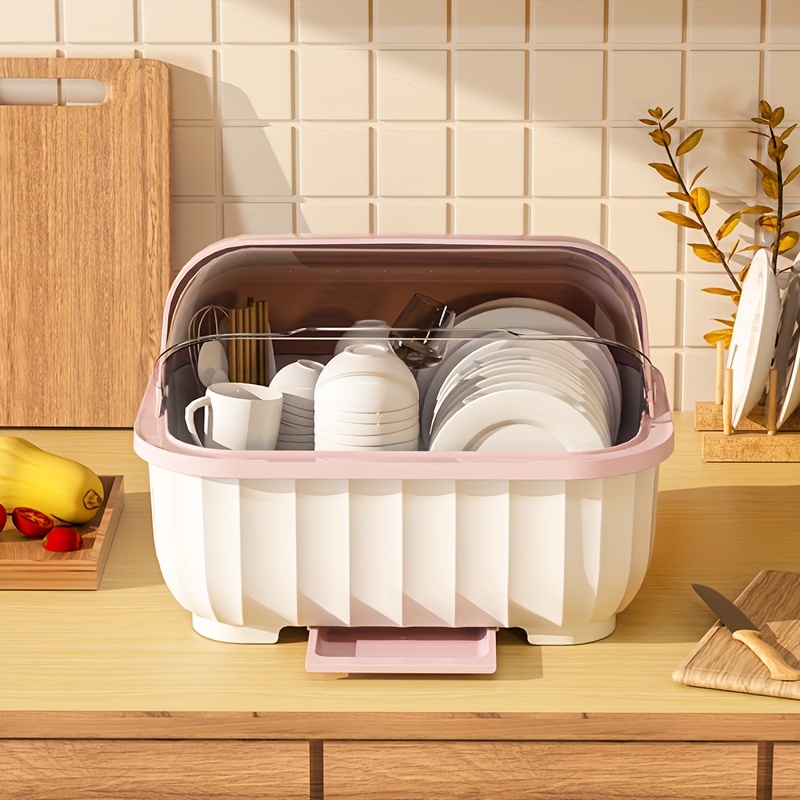 1pc Kitchen Utensil Storage Box for organizing bowls, plates, and