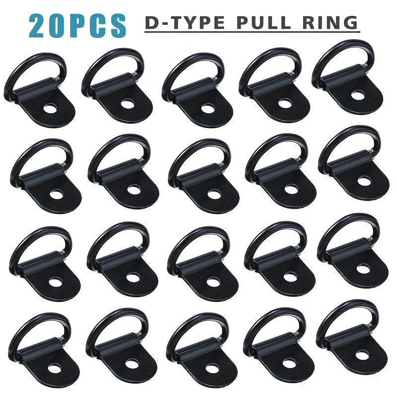 

New 20pcs Black D Shape Tie Down Anchors Ring For Car Truck Trailers Rv Boats