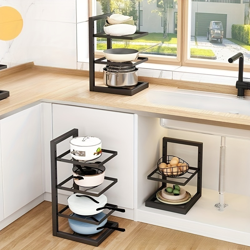 Adjustable Pot Rack Organizer for Kitchen Storage