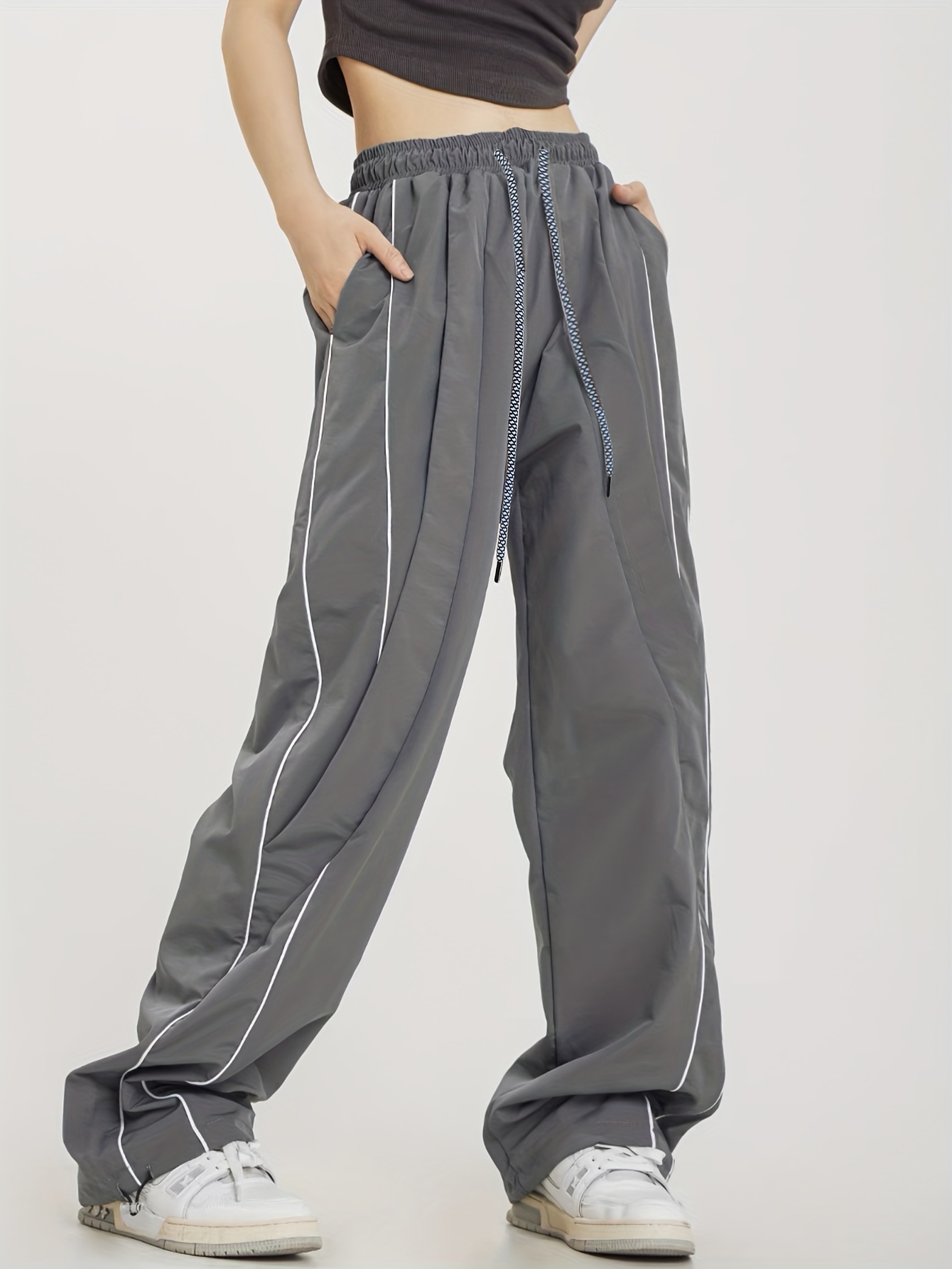 ZARKL Women's Pants High-Rise Slant Pocket Tapered Pants Pant for