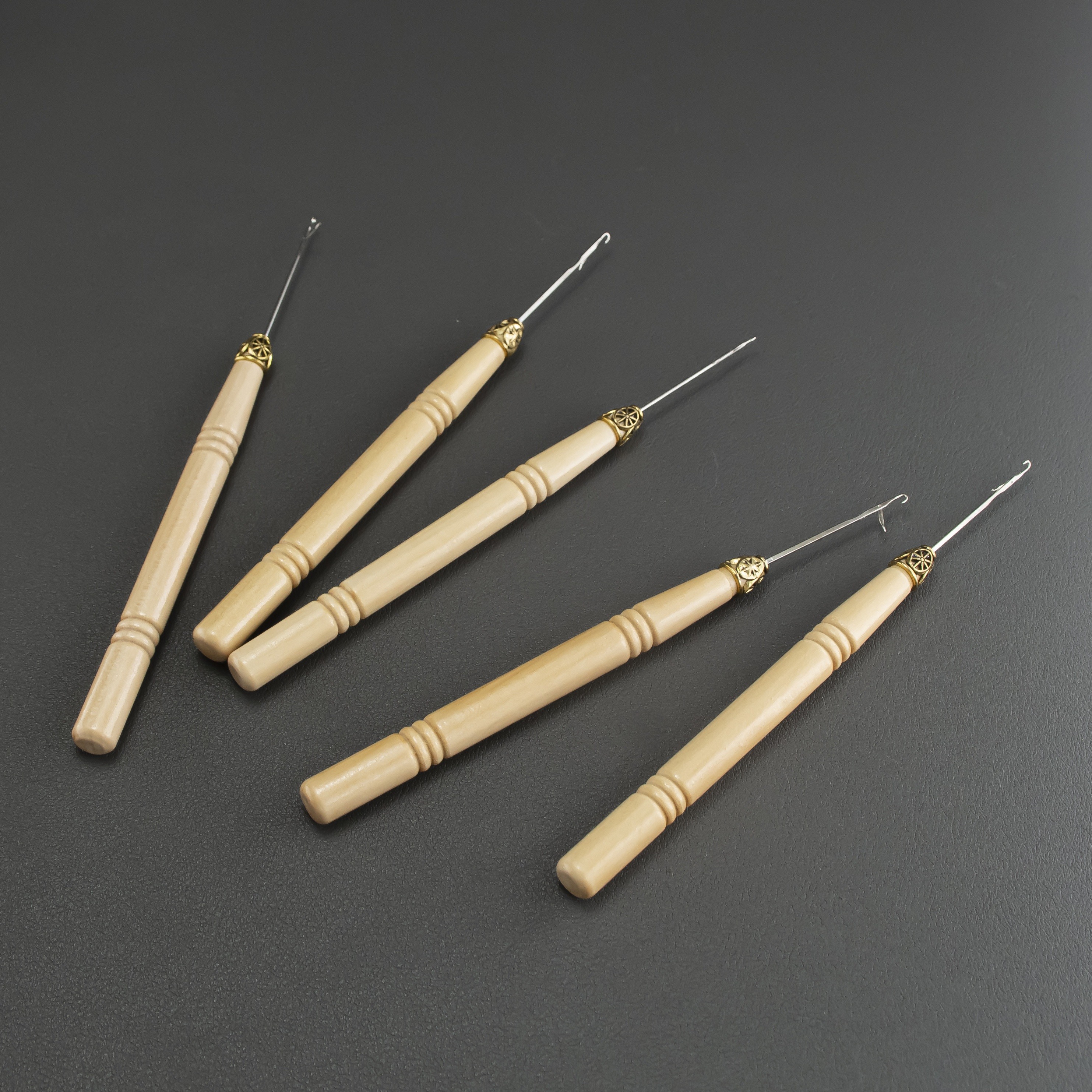 10Pcs Micro Rings Loop Tool Handle Threader Pulling Needle Hair