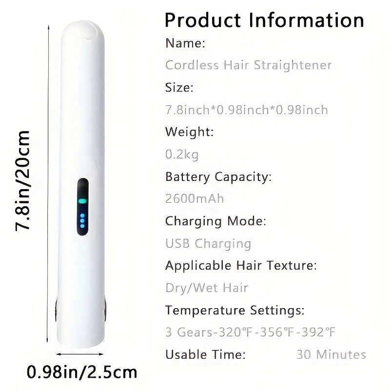 2 In 1 Mini Piastra Per Capelli Wireless Portatile USB Per Arricciare E  Stirare, Controllo Intelligente Della Temperatura Per Migliorare La  Protezione