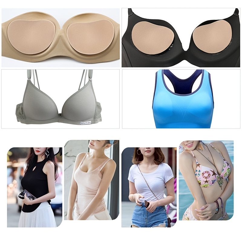 2pcs Heart-Shaped Bra Inserts, Push-Up Invisible Bra Inserts, Heart-Shaped  Self-Adhesive Sponge Bra Pads, Underwear Pads