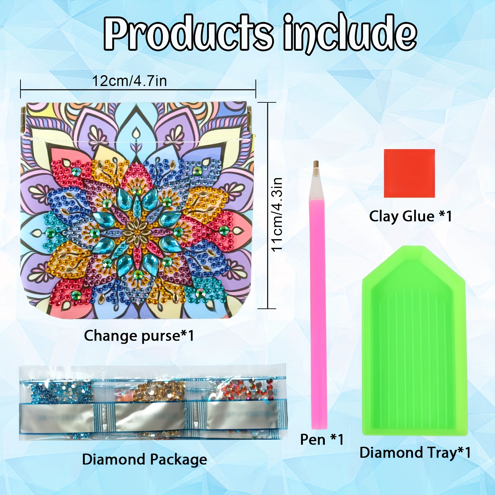 5D DIY Diamond Painting Purses and Wallets Handbags Diaomnd Art Kits for  Adults PU Leather Craft Handmade Painting Rhinestone Set Small