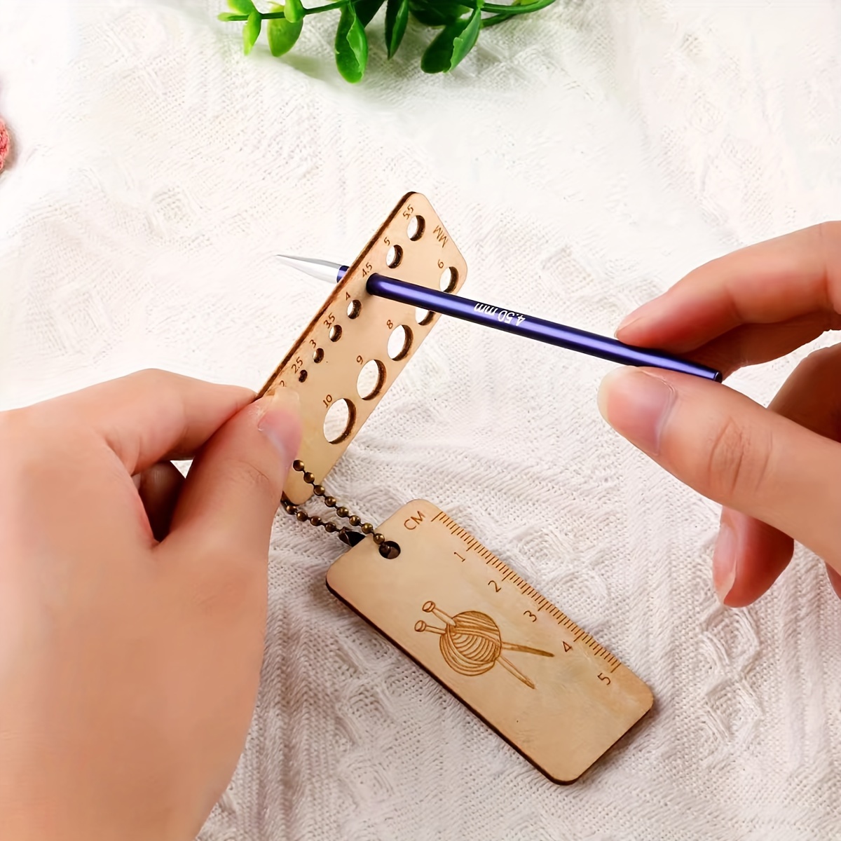 

Solid Wood Craft Ruler - Multifunctional Measuring Tool For Knitting, Crochet & Sewing - Light Brown, Ideal Diy Accessory And Holiday Gift