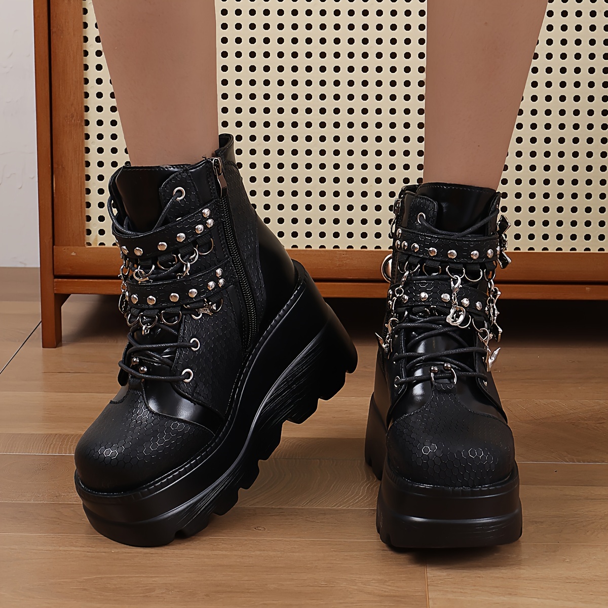Women's Fashion Cool Style Y2k Medium Top Platform Boots - Temu Canada