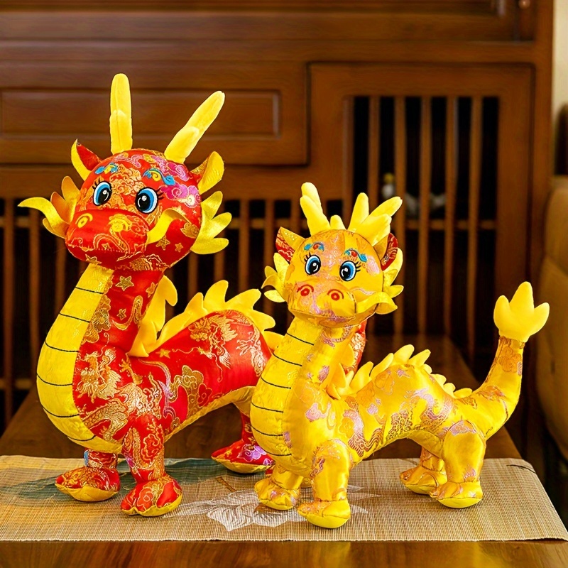 Year Dragon Zodiac Mascot Doll Simulated Silk Chinese Dragon - Temu