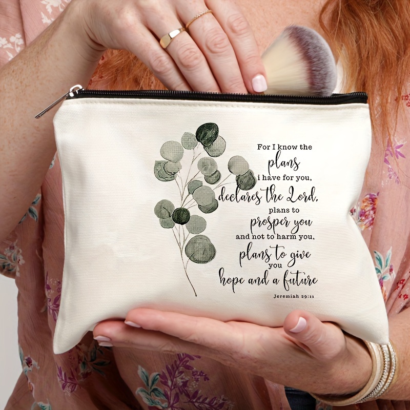 12 Styles Inspirational Bible Verse Make up Christmas Gifts for Women Pouch  Toiletry Bag Gifts Cosmetic Zippered Travel with Christian Flower Patterns