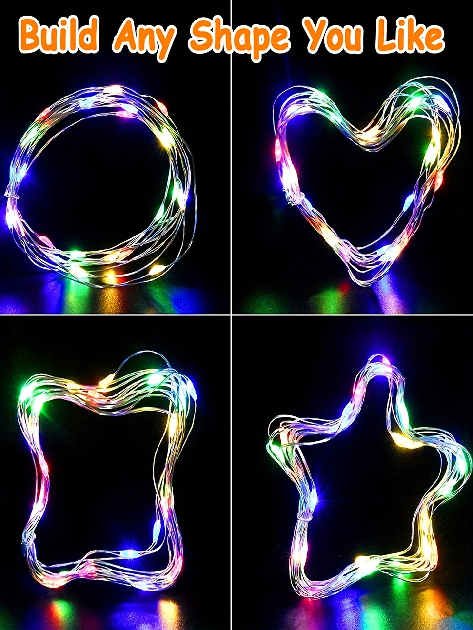 battery operated string lights, led fairy lights battery operated string lights copper wire string lights mini battery powered led lights for bedroom christmas parties wedding centerpiece decoration details 7