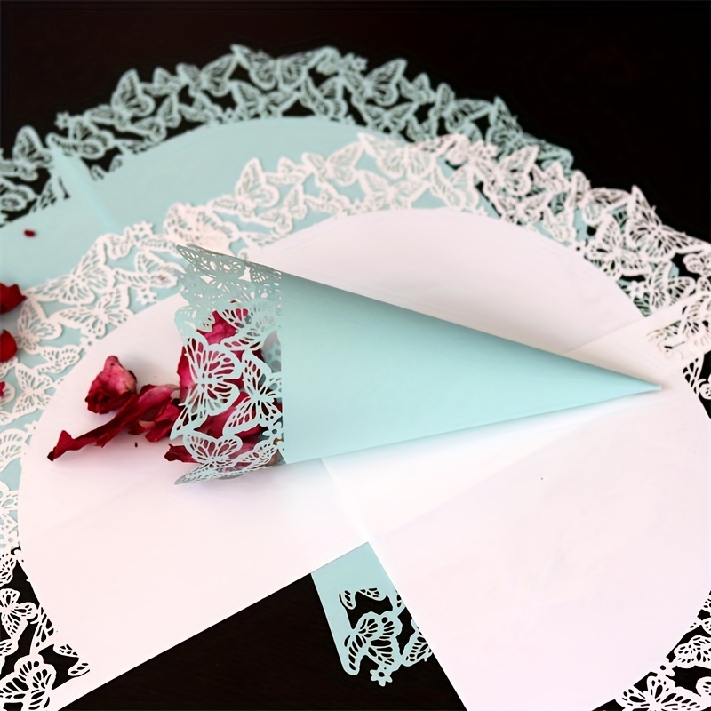 10 Unidades/paquete Conos Papel Encaje Mariposa, Decoración Boda, Conos  Papel Pétalos Flores Confeti Boda, Empaque Regalo Flores Frescas Día San  Valentín - Hogar Cocina - Temu