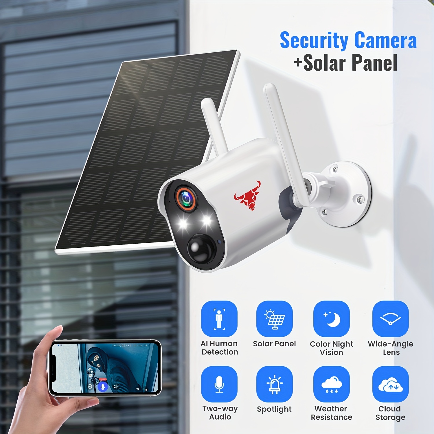 Surveillance par caméra sans fil - Caméra de sécurité extérieure