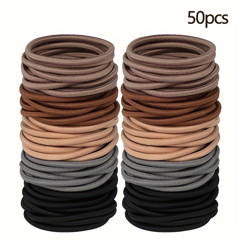 Elastics Extra Long Hair Ties, Black Seamless High Elastic Stretch Hair  Ties Ponytail Holders Hair Bands Accessories Rubber Band, 20/50Pcs