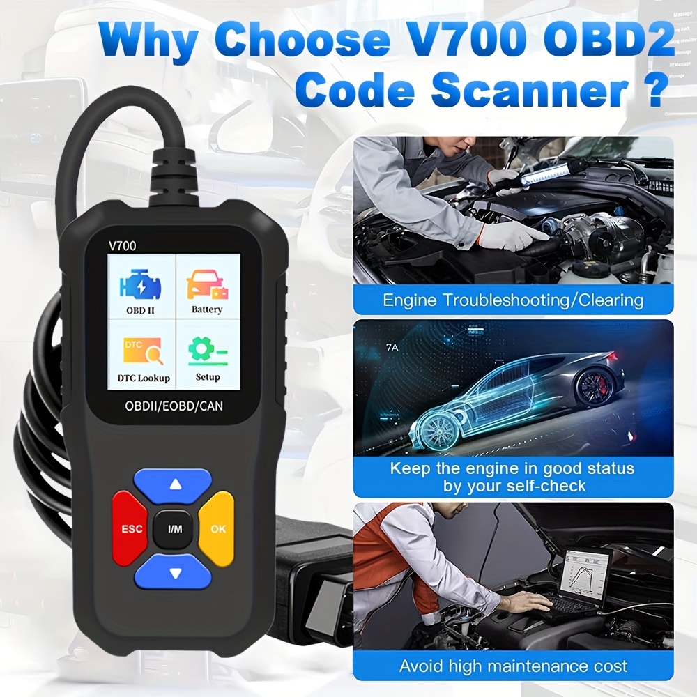 V700 Obd2 Car Code Reader: Diagnose Your Check Engine Light - Temu
