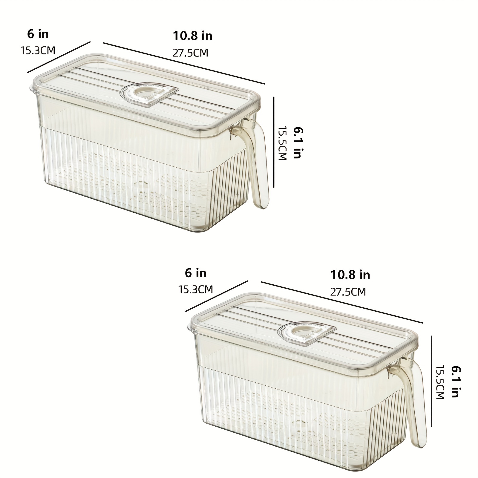 Timing Refrigerator Fresh-keeping Box With Handle, Organizer Bins