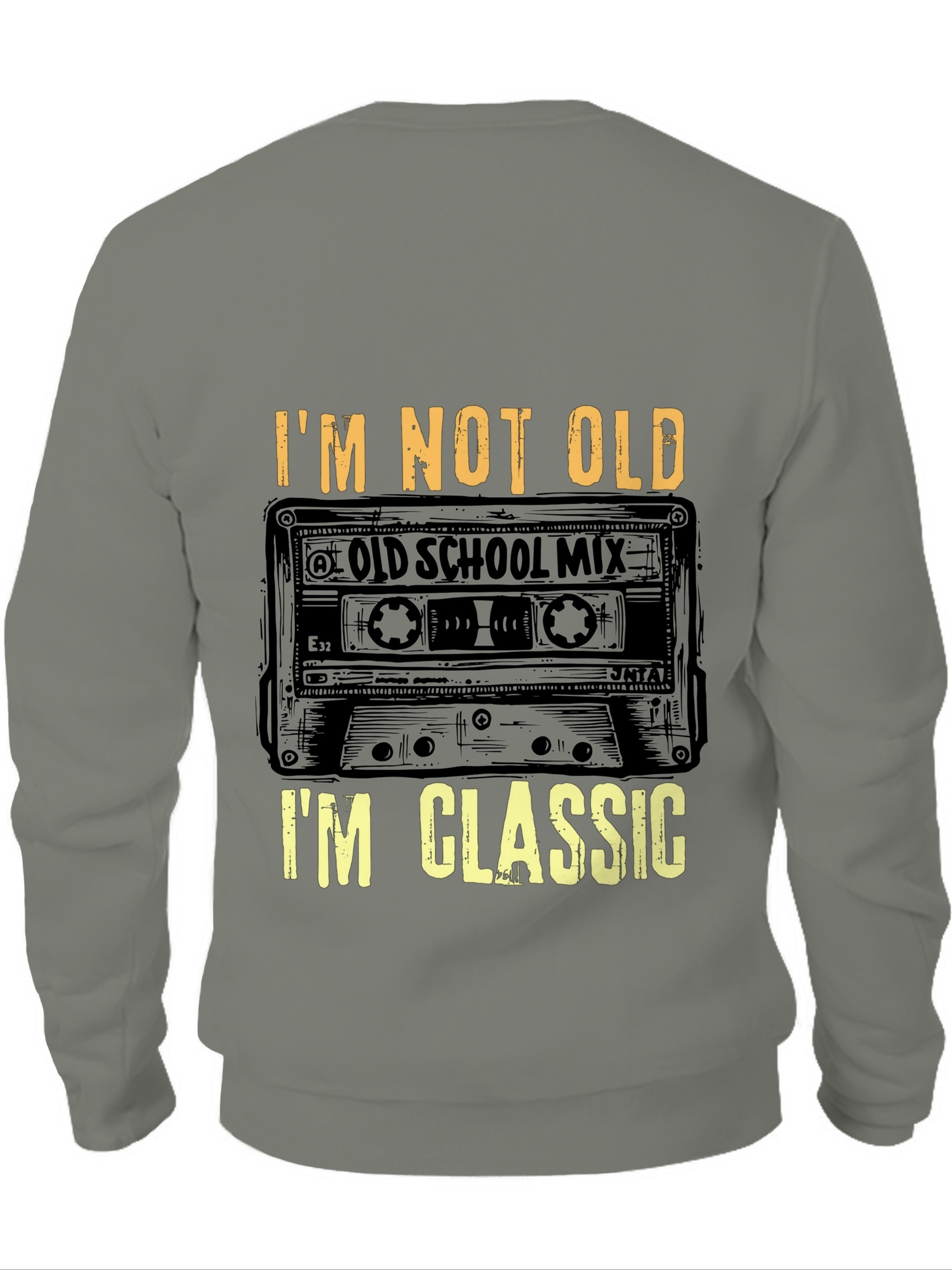 Cassette Print Trendy Sweatshirt, Men's Casual Graphic Design Crew