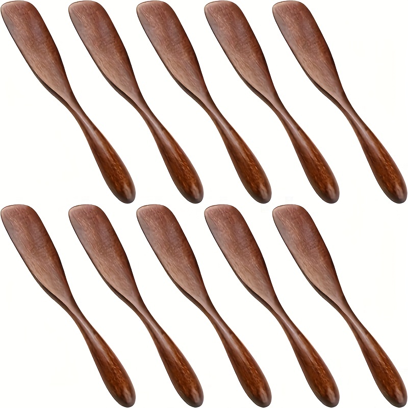 4Pcs Butter Knife Spreader Jam Spreading Knives Small Wooden Handle  Stainless Steel Knife Set Kitchen Cutlery Knife for Kids