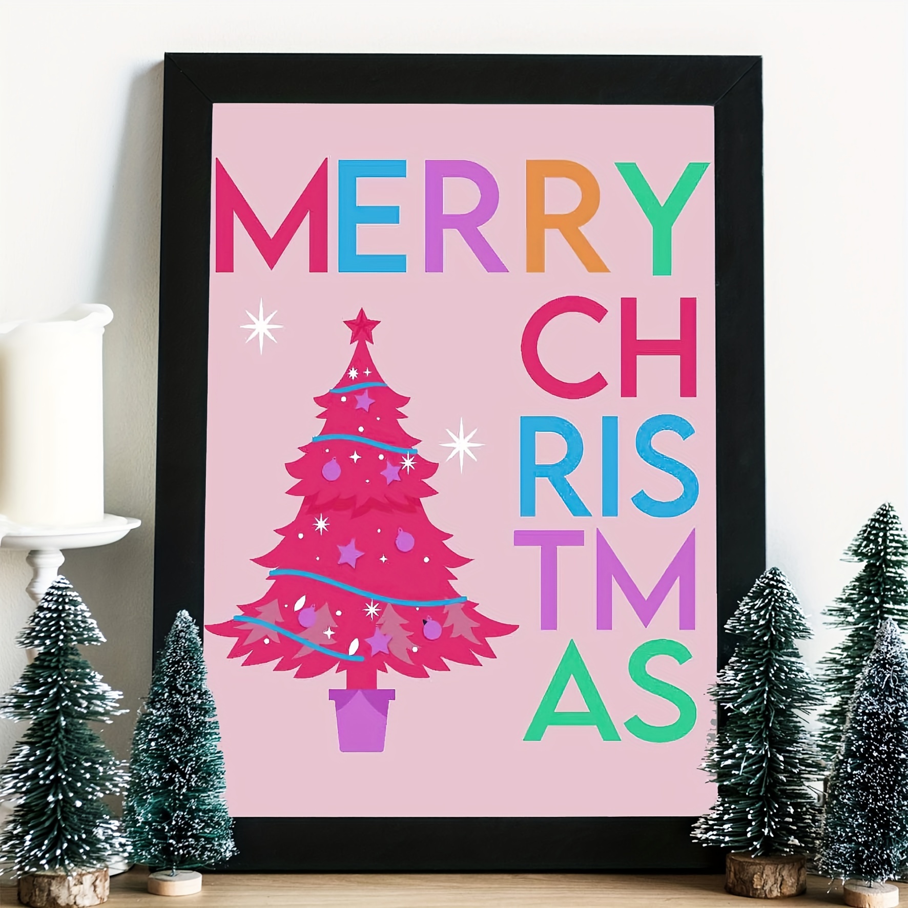 Preppy Christmas Canvas Print Posters Fashionable - Temu