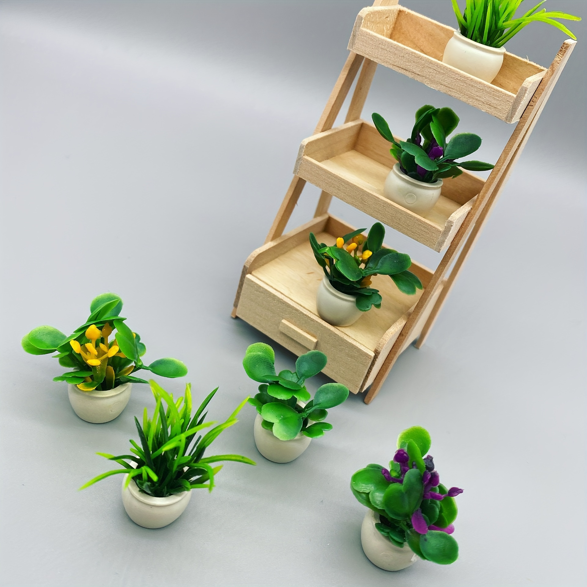 5 Pièces/ensemble Mini Plantes Artificielles En Pot, Petit Pot De Fleur  Miniature Miniature, Simulation De Bonsaï Décoratif, Verdure En Pots Pour