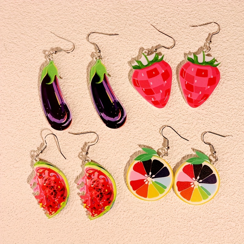 1 Pair Cute Chili Pendant Earrings for Men, Party Holiday Gift,Temu