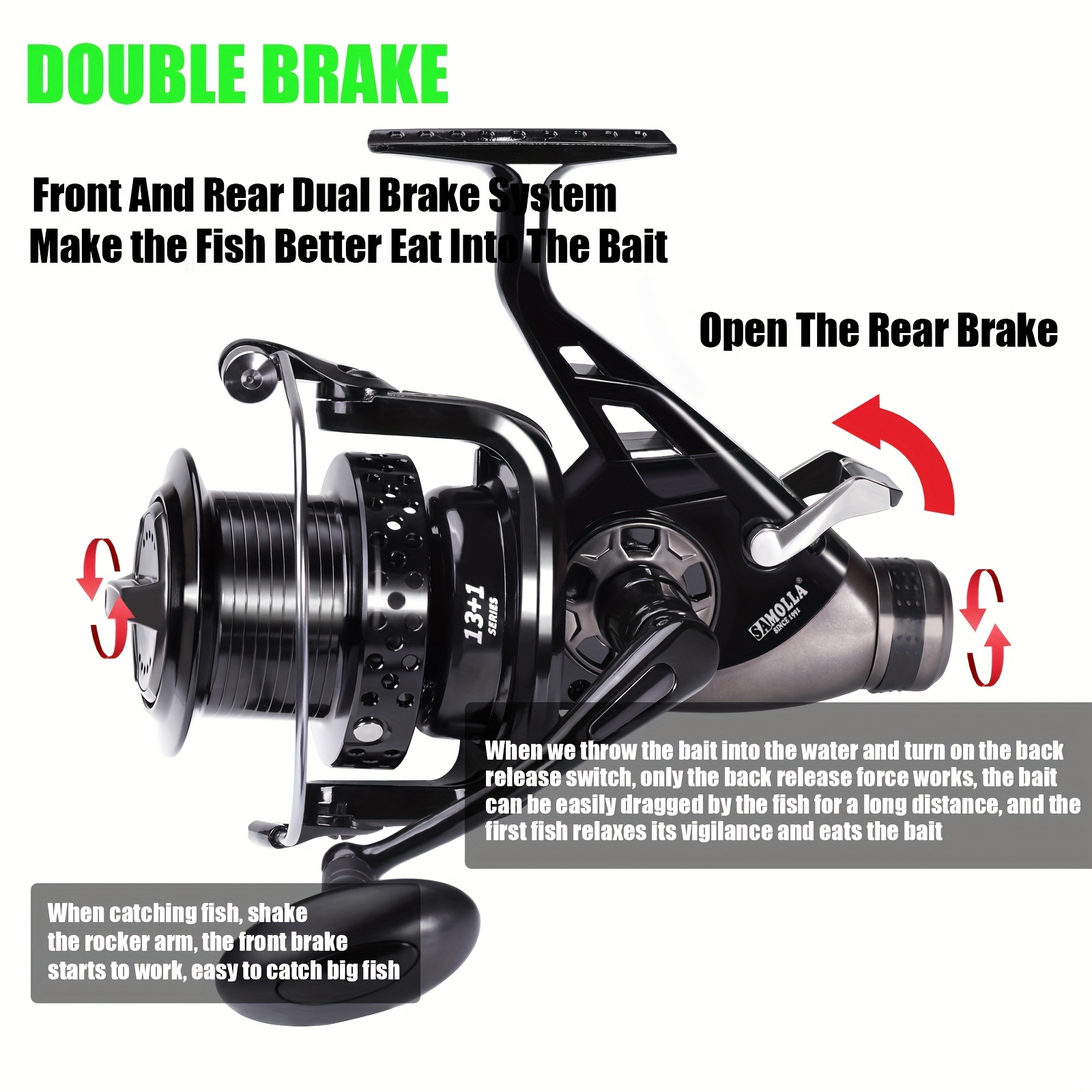Strong Double Drag Spinning Reel Perfect Carp Fishing! - Temu