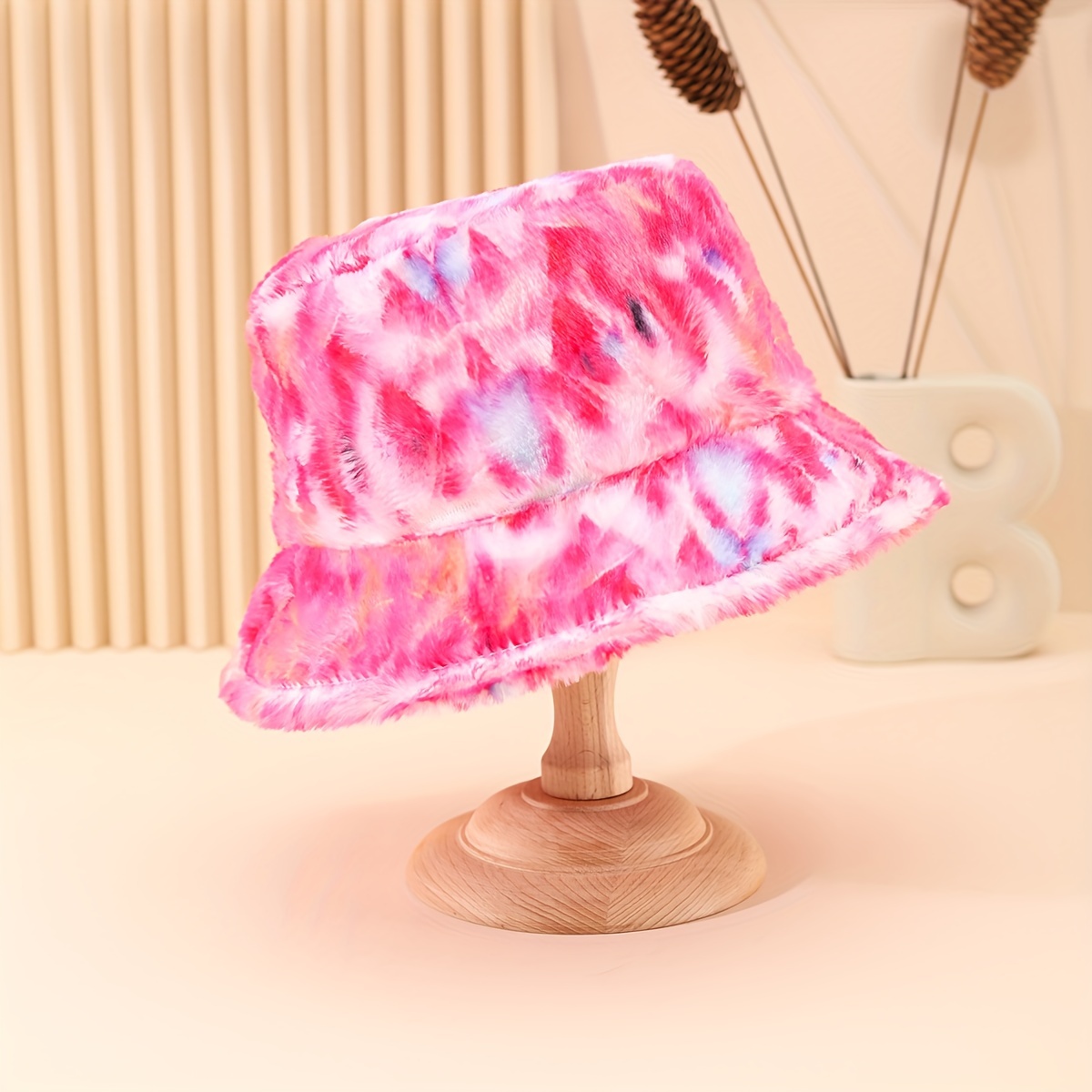 Candy Color Fuzzy Bucket Hat Women Trendy Coldproof Warm - Temu