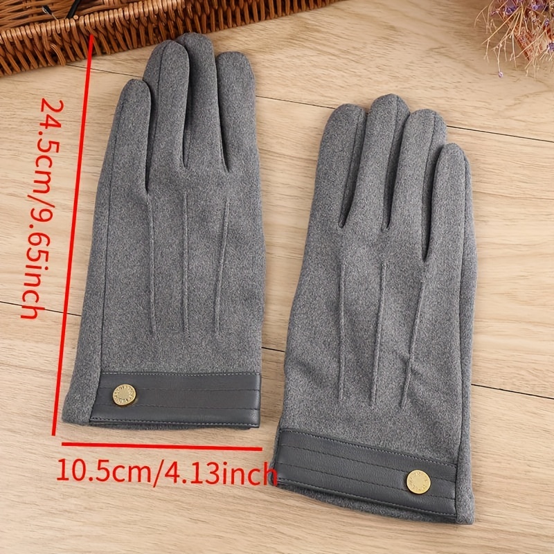 Winter Gloves For Women Fashion Striped Metal Buckle Decoration Finger  Gloves Warm Gloves - Jewelry & Accessories - Temu