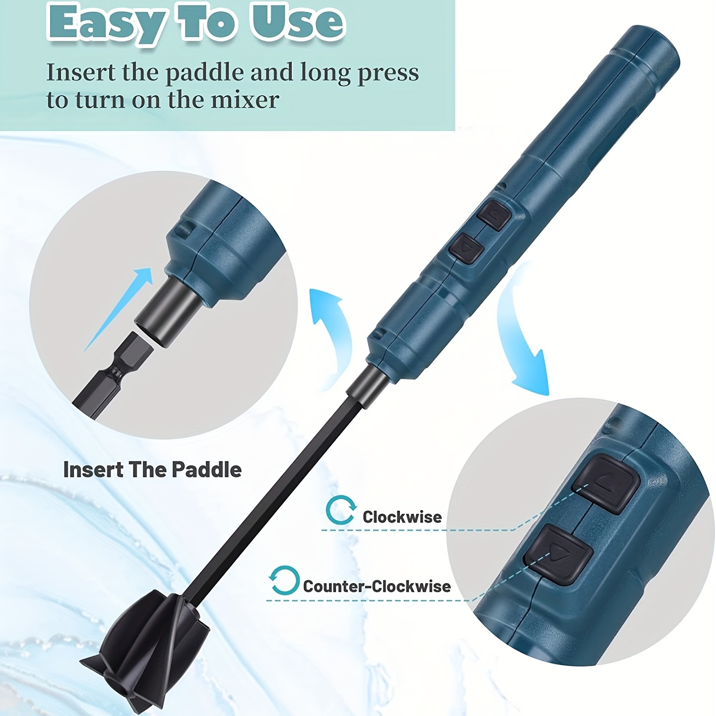 Epoxy Resin Mixer with 2 PCS Epoxy Mixer Paddles, Handheld