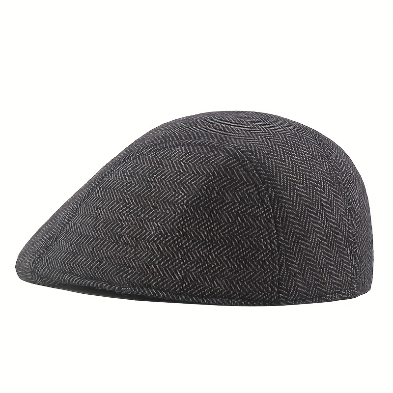 Men's Newsboy Hats Classic Herringbone Tweed Blend Flat Ivy Cabbie