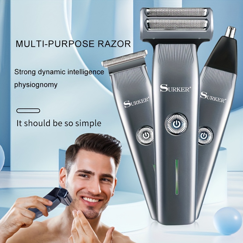 Three In One Electric Shaver Hair Clipper Nose Hair Device - Temu