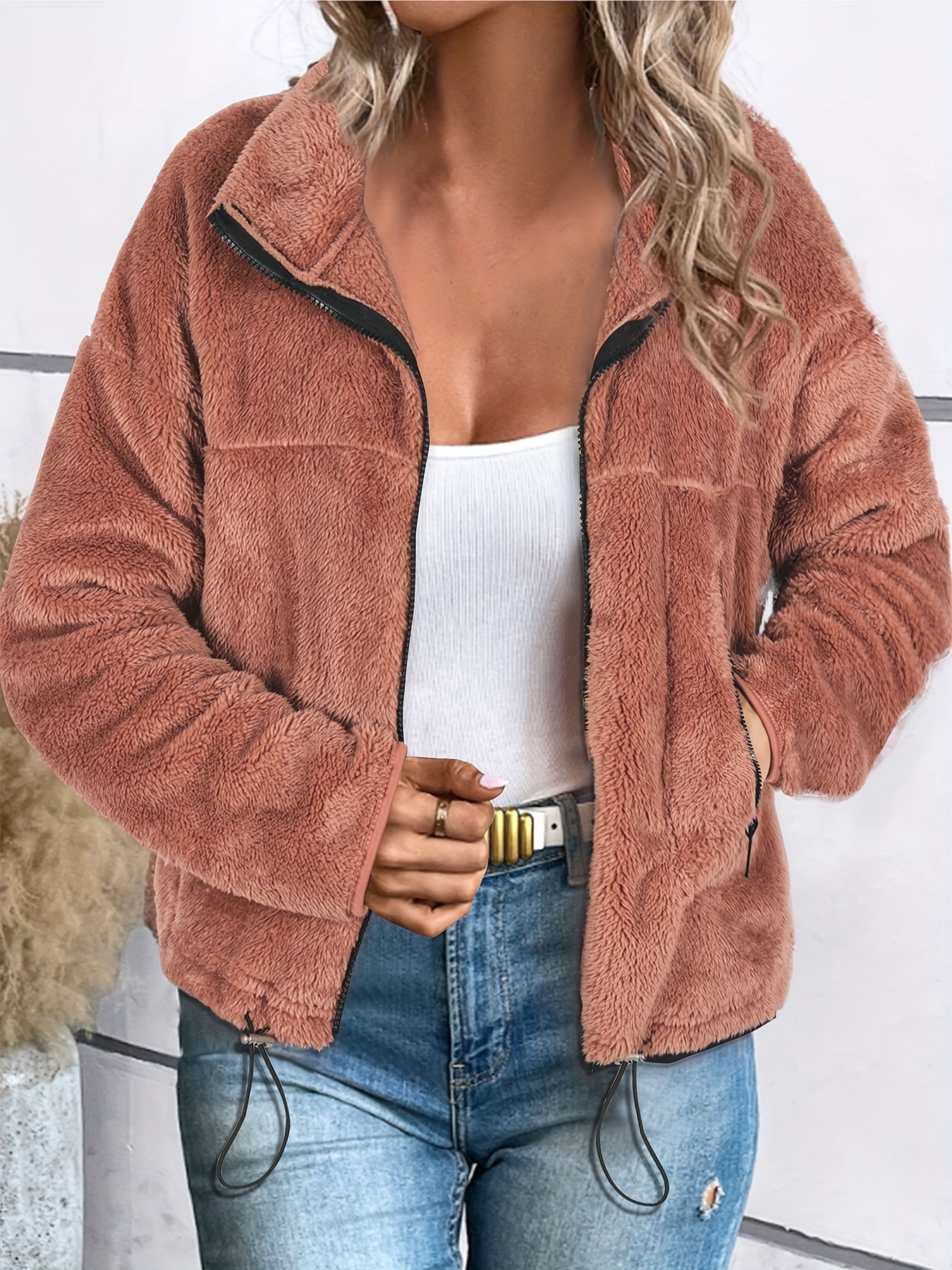 Abrigos largos de invierno para mujer, abrigos de invierno de talla grande para  mujer, chaqueta polar con cremallera, chaqueta de franela para mujer