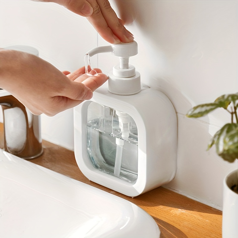 

1pcs Clear Hand Sanitizer Dispenser Bottle, Household Soap Dispenser, Shampoo Bottle Container, Laundry Detergent Dispenser Bottle, Push Type Bathroom Shower Gel Bottle 500ml, 300ml
