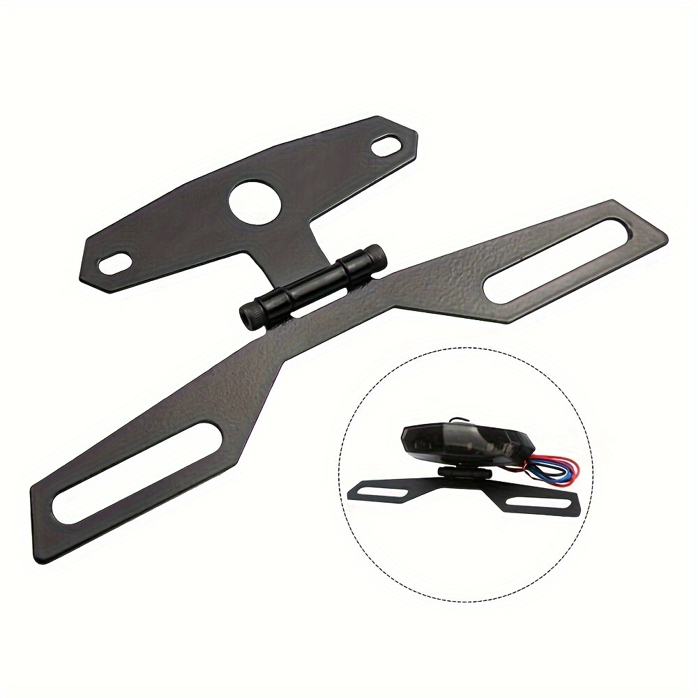 Motorcycle Universal Black License Plate Bracket Taillight Fixed Adjustable  Number Plate Frame Holder For Cruiser For Chopper For Cafe Racer