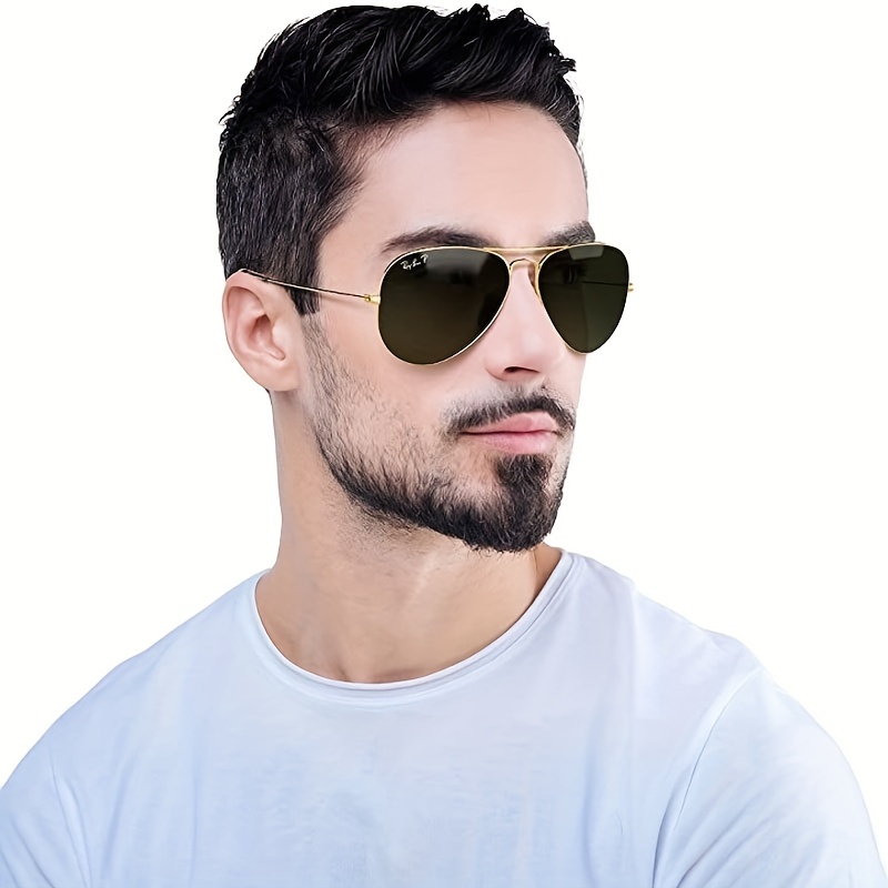 1pc Men's Classic Aviator Sunglasses for Men Driving Sunglasses Polarized Lens UV 400 Eye Protection,Temu