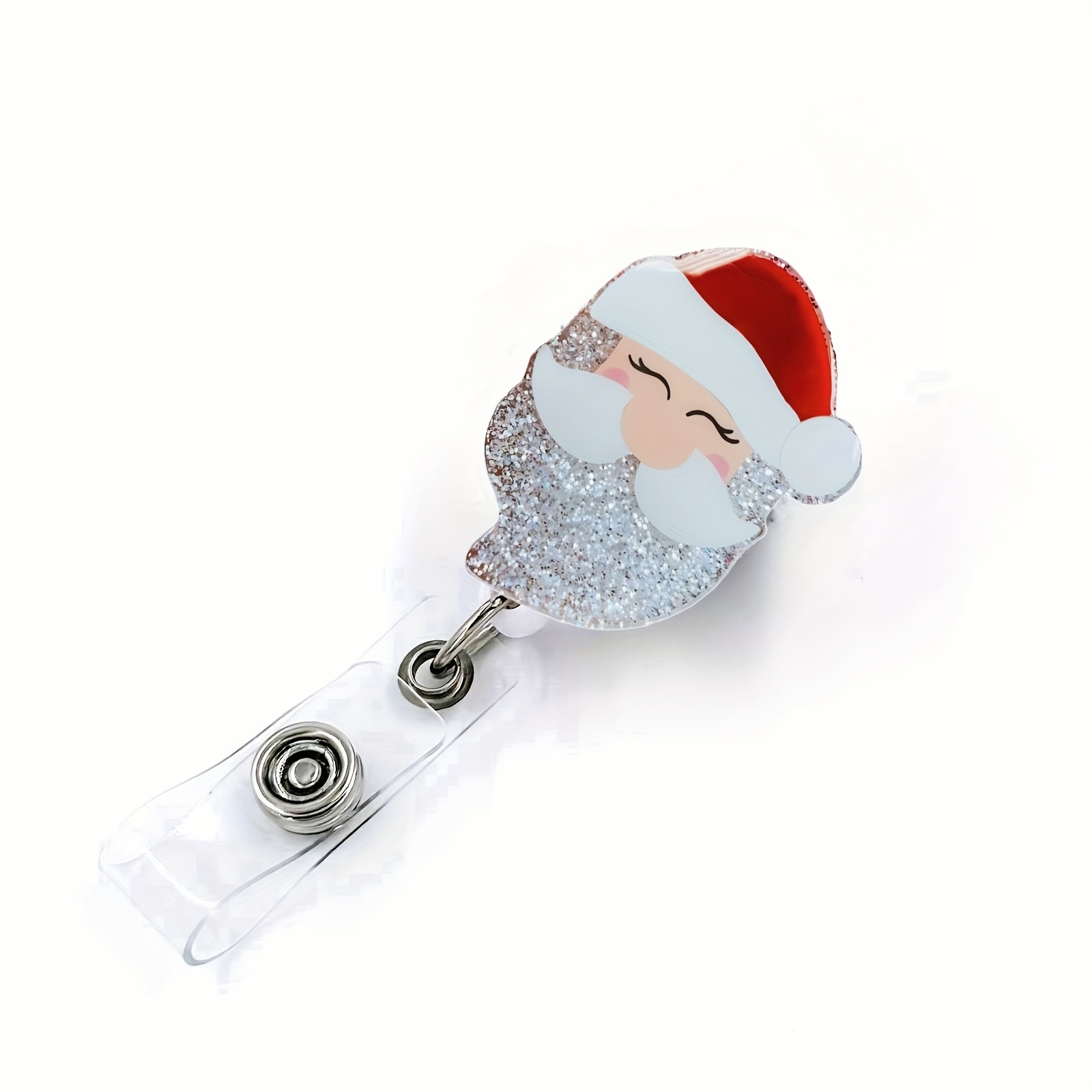Gingerbread Badge Reel - Glitter Badge Reel - Christmas Badge - Christmas Retractable Badge ID Holder - Work Badge Reel