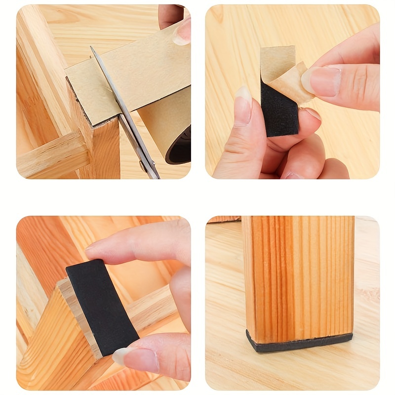 Shintop Cinta adhesiva de fieltro para bricolaje, rollo de tira de fieltro  resistente cortada en cualquier forma para proteger tu suelo de madera dura