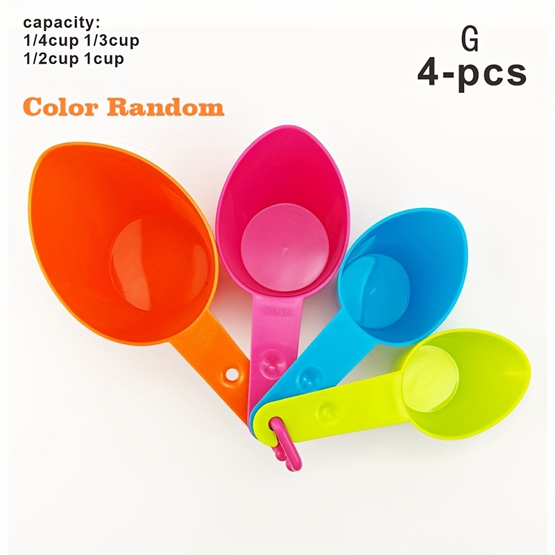 10pcs 6 Color Measuring Cups and Measuring Spoon Scoop Silicone Handle Kitchen Measuring Tool (Color : Purple)