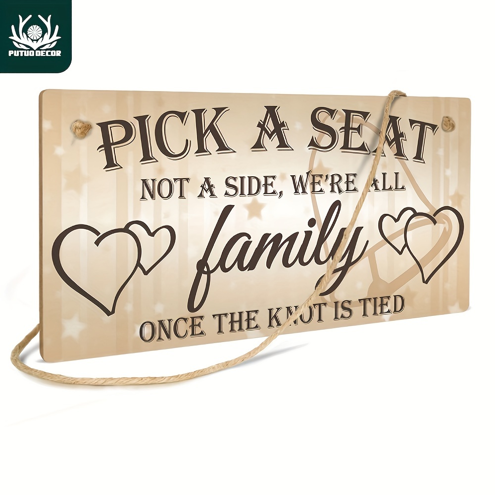 Rustic Wood Wedding Sign Pick A Seat Not A Side Sign Rustic Wedding Decor Country Wedding