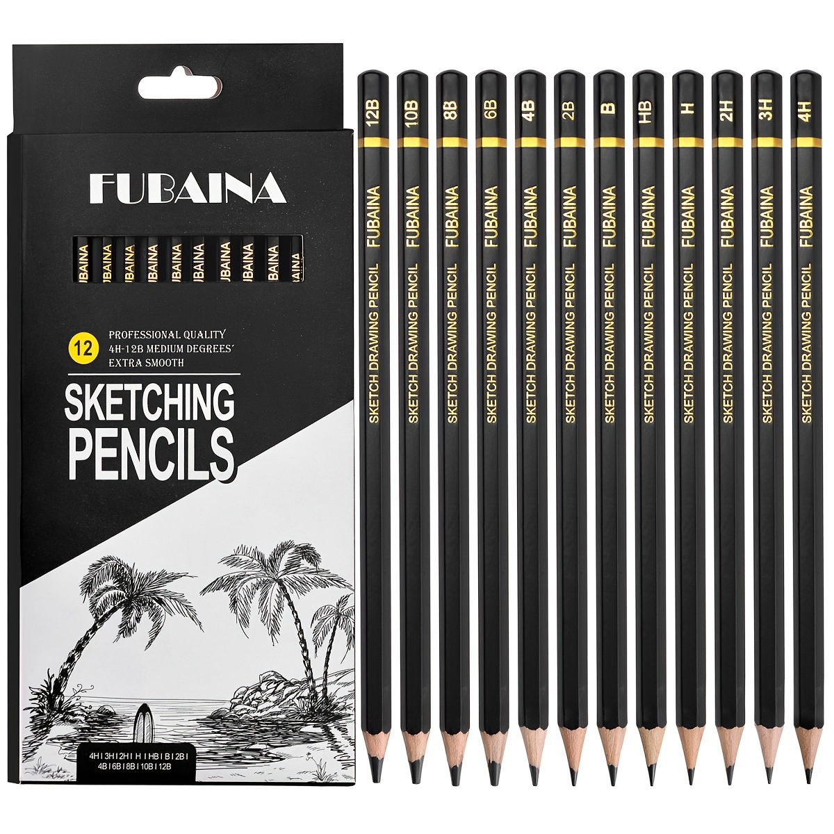 1pc Exam-writing 2h Pencil, Sketching Drawing Pencil Set (10pcs)