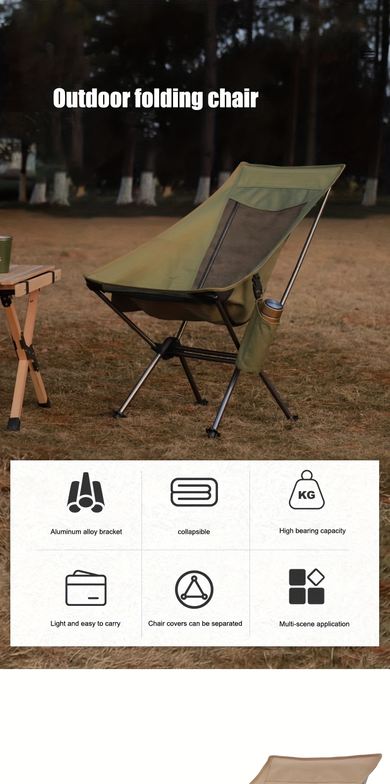 Portable folding stool picnic back folding chair Outdoor fishing