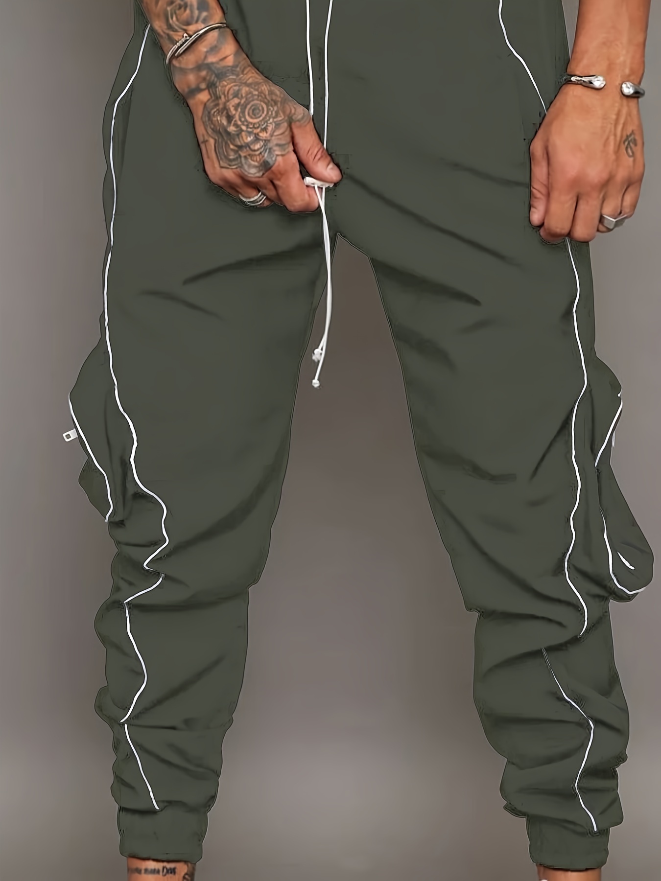 Reflective jogger 2024 pants mens