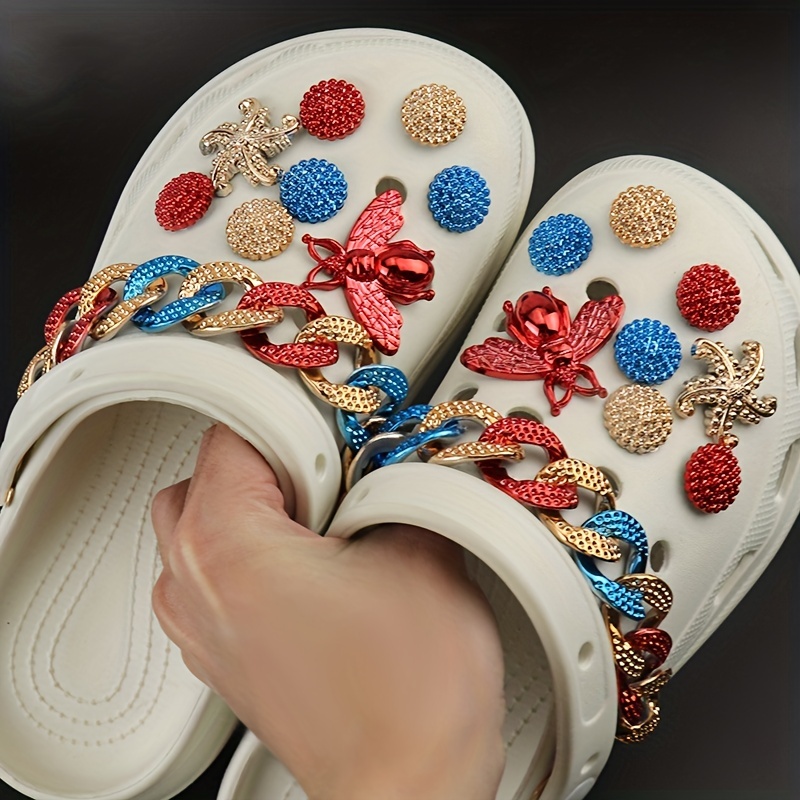 Bee Croc Charms Aesthetic Bee Shoe Clips Colorful Clogs Charms With Bling  Chains Shoe Accessories - Temu