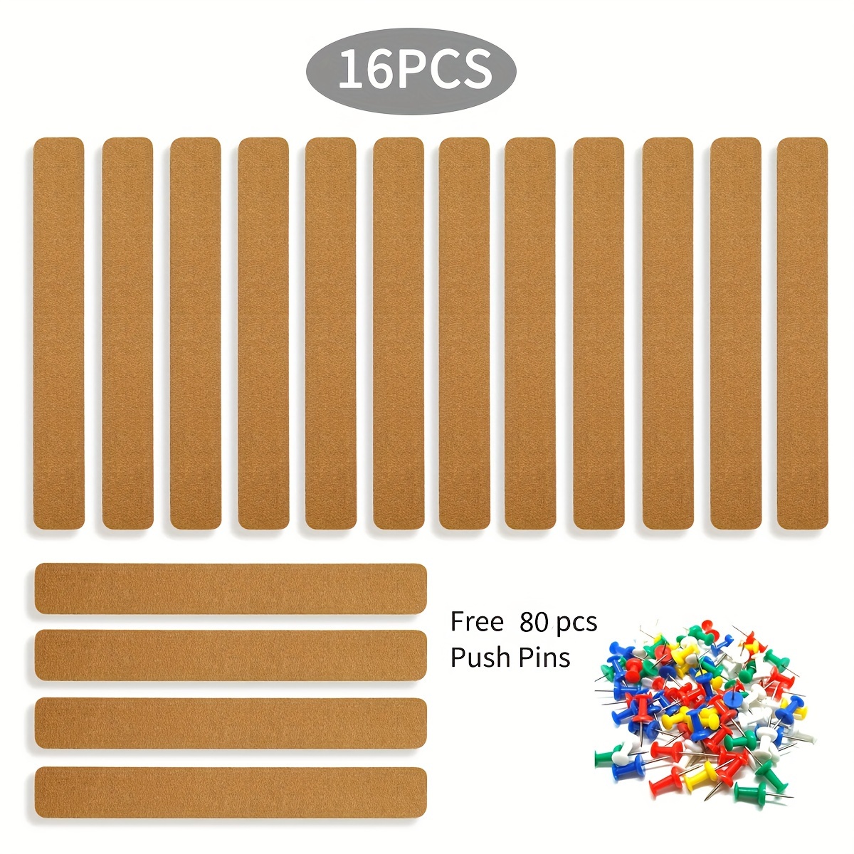 2pcs/4pcs/6pcs/8pcs/10pcs/12pcs/16pcs Strip Set, Felt Board Strip, Bulletin  Bar, Self-Adhesive Strip, Bulletin Message Board, Chalkboard Bulletin Board,  Office Board