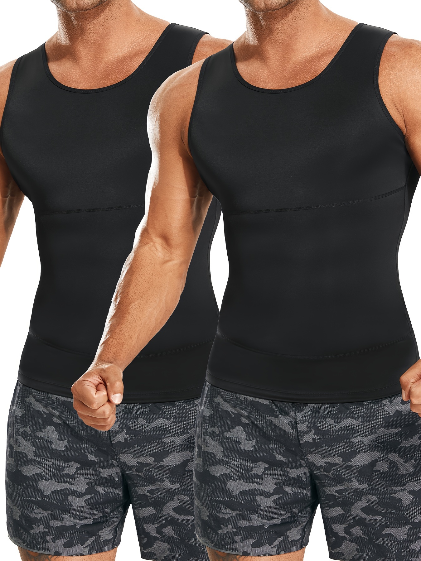 * Men's Compression Shapewear Body Shaper Stretch Slimming Tight Undershirt  Workout Vest Tank Top